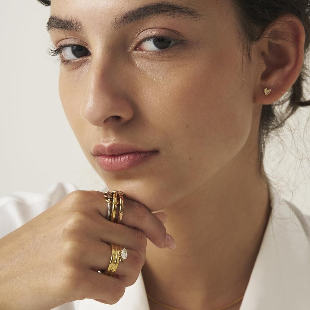 Elegant Stackable Trio Linked Ring - Hypoallergen… - image 8